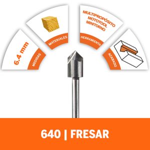 Fresa De Ranuras Con Puntas En V de 1/4" (Modelo 640) - DREMEL
