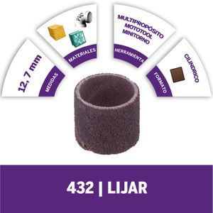Set de Bandas De Lija N° 120 De 1/2" 12,7mm Grano Medio (Modelo 432) - DREMEL