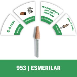 Fresa Formato Oval De Punta Delgada De Esmerilado De 1/4" 6,4mm (Modelo 953) - DREMEL