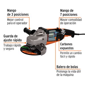Amoladora Truper 7" 2200W 8500Rpm Profes - TRUPER