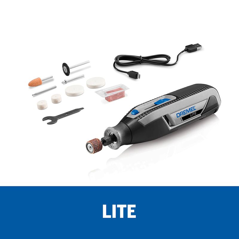 Herramienta-Rotativa-Dremel-Lite-Mototool-Inalambrico-Bateria-de-4VMax-de-Litio-con-10-Accesorios