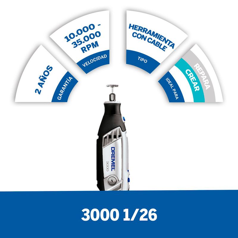 Kit-Dremel-3000-Vv-26Pzs-C-Empunadura