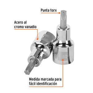 Dado punta TORX T-40 con cuadro de 1/2". - TRUPER