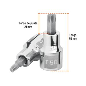 Dado punta TORX T-50 con cuadro de 1/2". - TRUPER