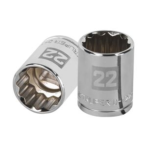 Dado de 22 mm de 12 puntas con cuadro de 1/2". - TRUPER