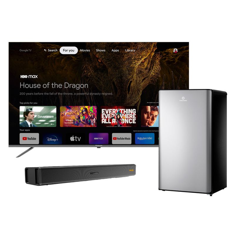 Combo-de-televisor-UHD-de-50----minibar-y-barra-de-sonido.