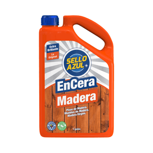 Cera para pisos de madera, muebles, mesones y gabinetes de madera; 1 gl. - SELLO AZUL