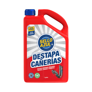 Destapador de cañerias líquido para desagües de lavabos y fregaderos; 1 gl. - SELLO AZUL