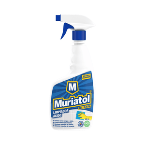 Muriatol limpiador ácido que elimina manchas de humedad en superficies de cemento; 1/2 lt. - SELLO AZUL