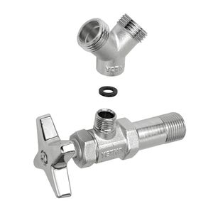 Adaptador para llave angular de rosca interna 9/16" a dos salidas rosca externa G1/2" - YETKA