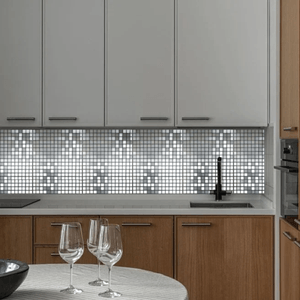 Mosaico ibiza plata. Adhesivo decorativo de uso interior. 30x30 Cada uno. - KASSEL
