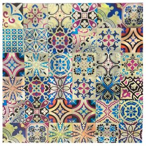 Mosaico barcelona dorado. Adhesivo decorativo de uso interior. 30x30 Cada uno. - KASSEL