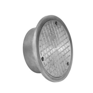 Rejilla de piso ciega para tuberia de 110mm(4") fabricada en aluminio. - YETKA