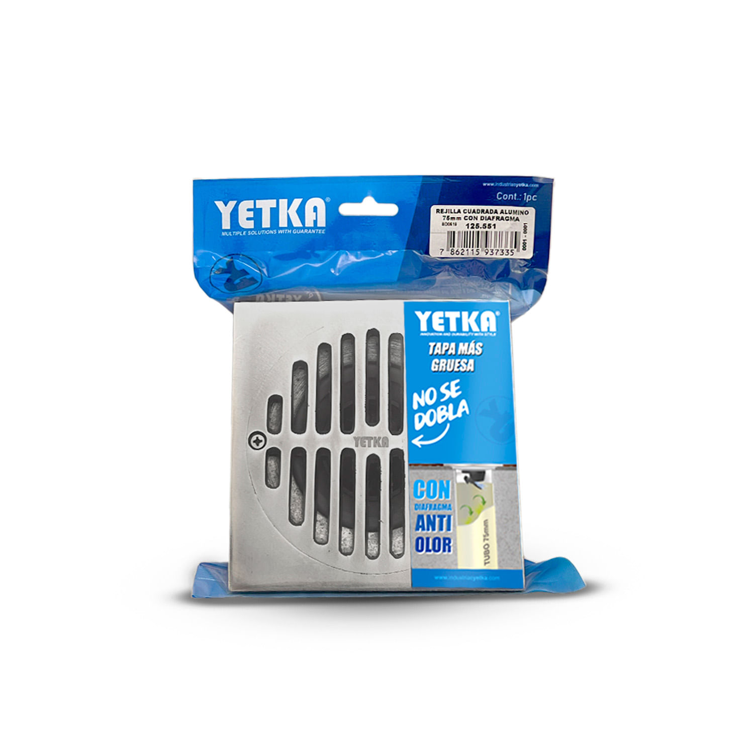 Rejilla de piso con diafragma para tuberia de 75mm. - YETKA - Kywi