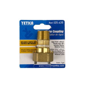 Acople de medidor de agua para conexión a a la red de agua potable rosca 1/2". - YETKA