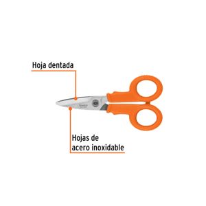 Tijera 5-1/2" de acero inoxidable para electricista - TRUPER