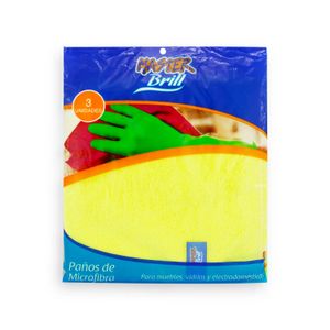 Kit de paños de microfibra que ayudan a limpiar líquidos y suciedad; pack x 3 - MASTER BRILL