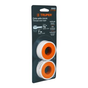 Blíster con 2 cintas sella roscas 1/2" x 7 m, uso general - TRUPER