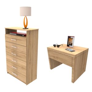 Combo gavetero Hefestos + Mesa de noche Adonis - MUEBLE FACIL