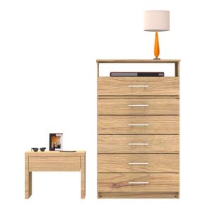 Combo gavetero Hefestos + Mesa de noche Adonis - MUEBLE FACIL