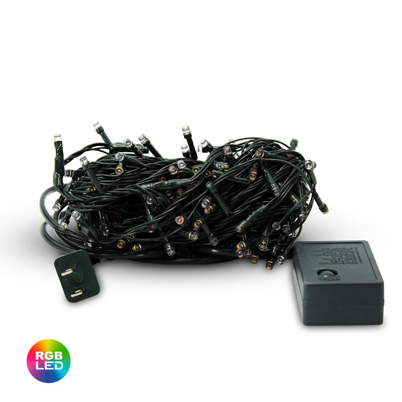 Juego-de-200-luces-navideñas-LED-de-luz-multicolor-con-cable-verde.