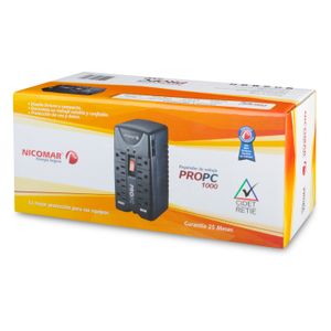 Regulador de voltaje PRO PC 1000 de 8 salidas protegidas + protección de internet. - POWEST