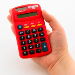 Calculadora pocket de funcionamiento con baterías y energía solar. - BAZIC