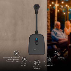 Enchufe Smart dual con conexión Wi-Fi para exteriores. - NEXXT