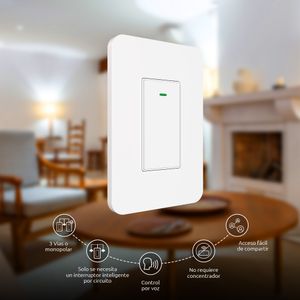 Conmutador simple Smart de tres vías con conexión WiFi para empotrar. - NEXXT