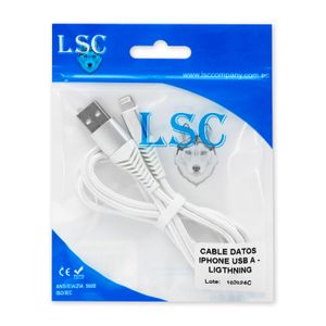 Cable de datos trenzado de tipo USB tipo A a tipo Lightning para iPhone. - LSC