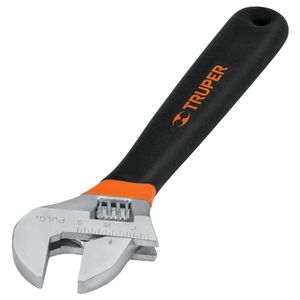 Llave ajustable (perico) 10" cromada mango de PVC - TRUPER