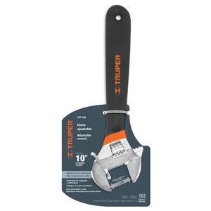 Llave ajustable (perico) 10" cromada mango de PVC - TRUPER