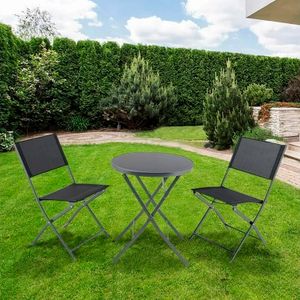 Juego de mesa + sillas plegables de estuctura metálica. - TRITON