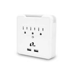 Cortapicos-de-3-tomas-frontales-aterrizadas-2-tomas-USB-tipo-A-para-carga-y-un-soporte-superior-para-smartphone