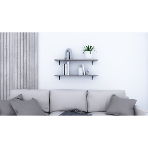 Repisa Ceniza de 120x30cm. Fácil de limpiar e instalar. Producto Eco friendly, 99,9% libre de bacterias - FALUM