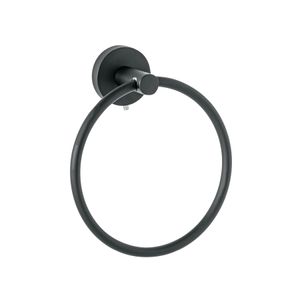 Toallero de baño metálico tipo argolla de acabado metalico negro - TRUPER