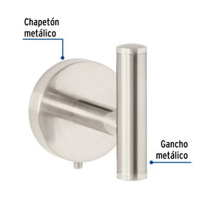 Gancho para toalla metálico acabado satín - TRUPER