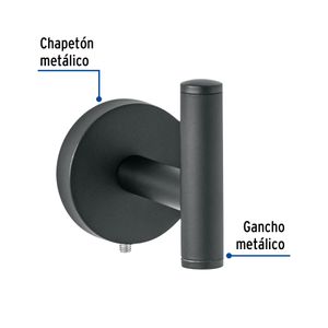 Gancho para toalla metálico acabado negro mate - TRUPER