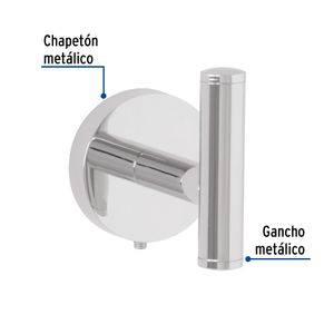 Gancho para toalla metálico acabado cromo - TRUPER