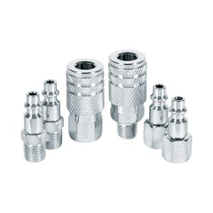 Juego de 4 conectores y 2 coples para compresor. - TRUPER