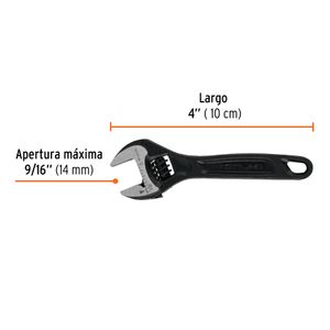 Llave ajustable de 4" pavonada - TRUPER