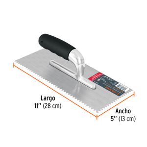 Llana en zig zag de 11" x 5" con mango Comfort Grip - TRUPER