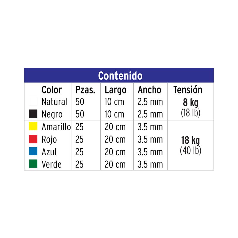 Juego-de-amarracables-de-2-tamaños--100mm-x-25mm---200mm-x-35mm--de-varios-colores