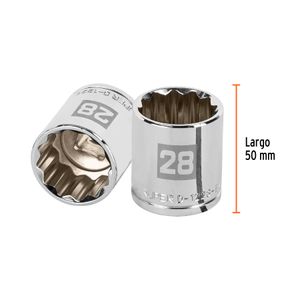 Dado de 28mm, 12 puntas y cuadro de 1/2" - TRUPER