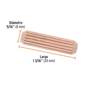 Tarugo estria blister 100pzs 5/16" x 30mm - TRUPER