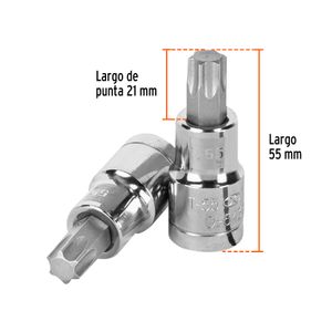 Dado de punta torx T-55 con cuadro de 1/2" - TRUPER