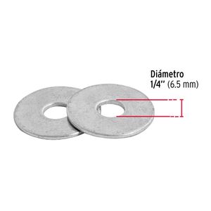 Blíster con 30 arandelas planas con diámetro interno de 1/4". - FIERO