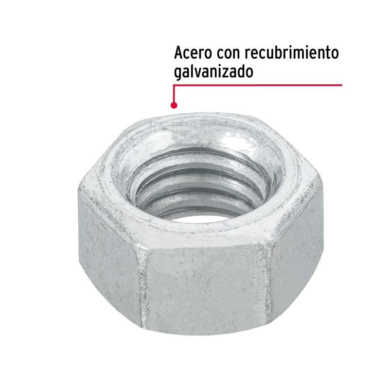 Blister-con-12-tuercas-hexagonales-de-3-8--de-acero-galvanizado.