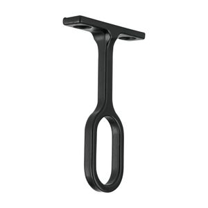 Soporte central ovalado negro de 3" para tubo de closet ovalado. - HERMEX