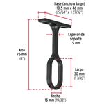 Soporte-central-ovalado-negro-de-3--para-tubo-de-closet-ovalado.